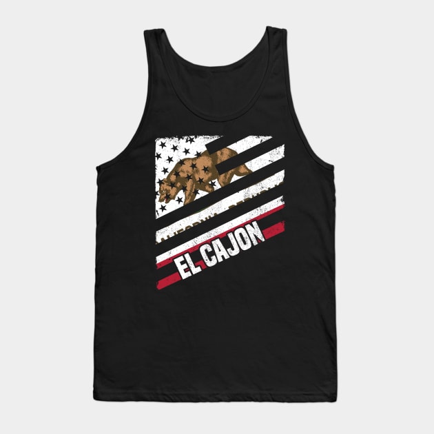 El Cajon California CA Group City Silhouette Flag Tank Top by jkshirts